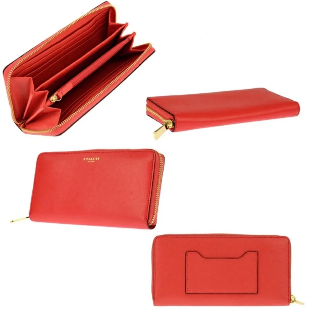 EUC Coach Accordion Zip Wallet in Coral - Picture 13 of 13